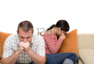 angry couple sitting on sofa